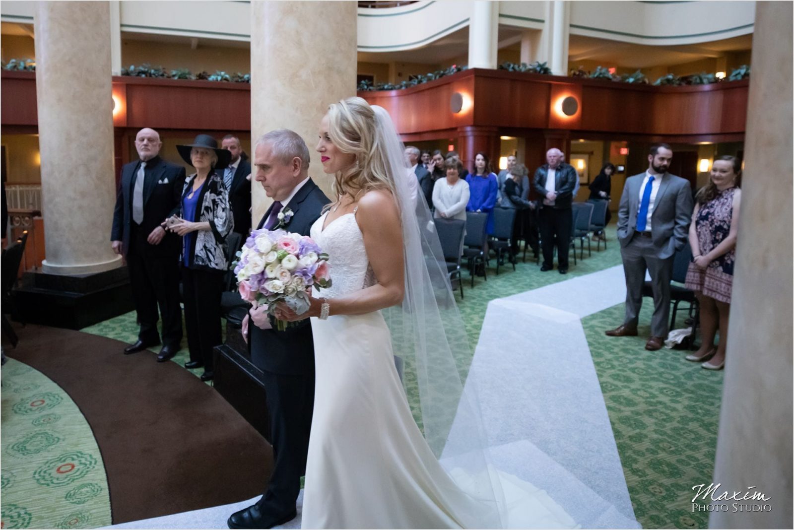 Cincinnati Marriott Rivercenter, Wedding Ceremony, Bride, Father