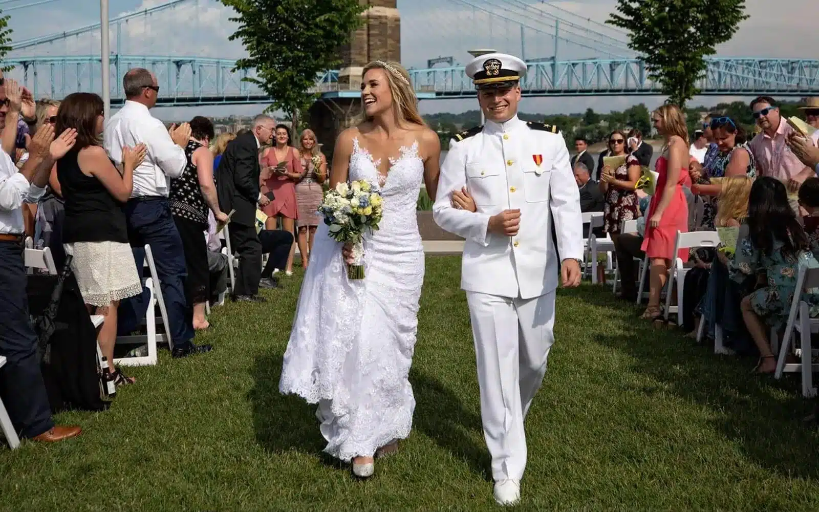 Anderson Pavilion Cincinnati wedding bride groom military wedding