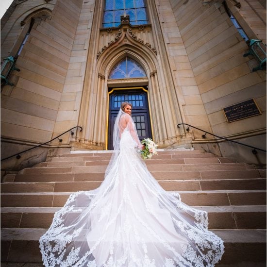 St Xavier Church Cincinnati Bride wedding dress