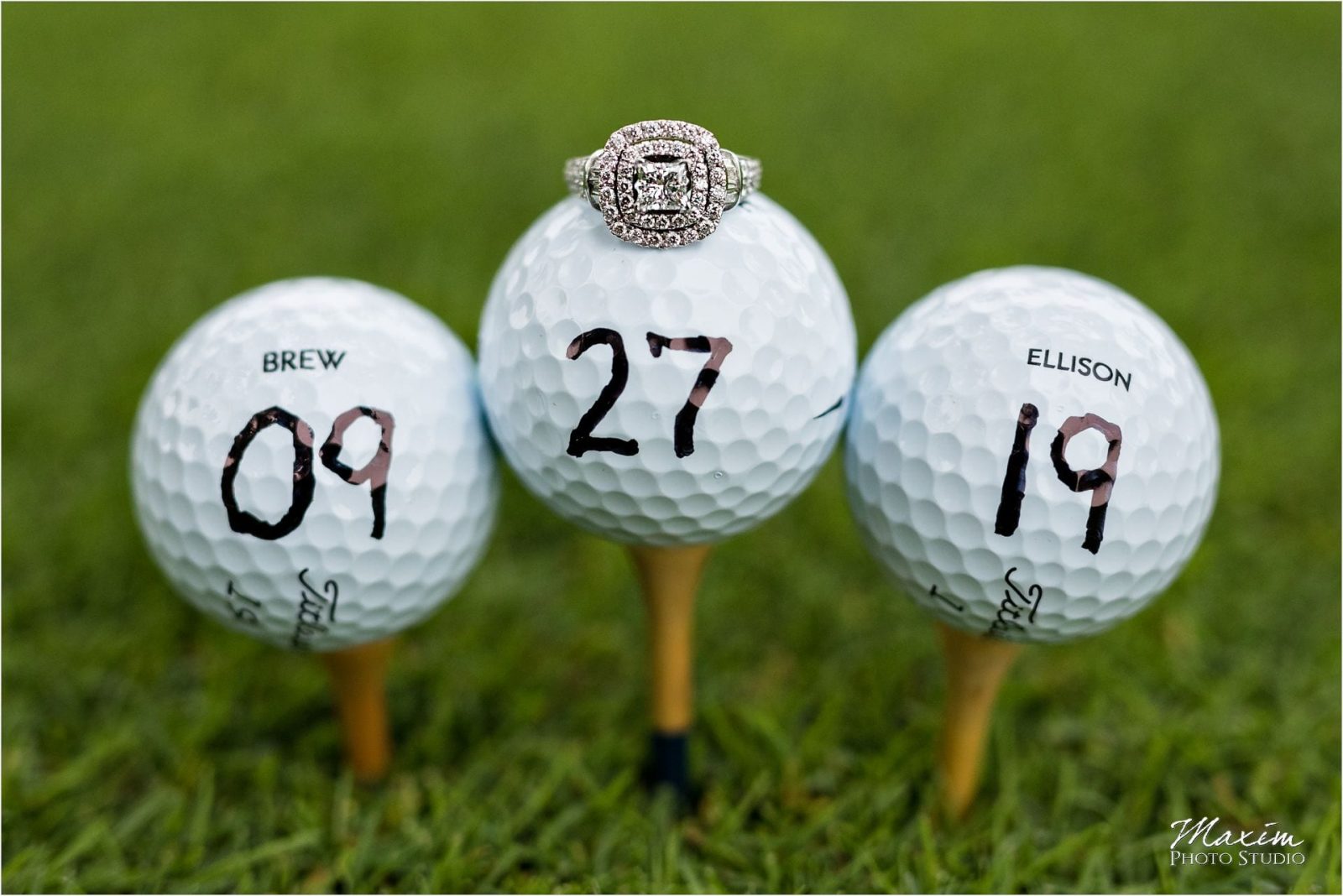 Wedding Rings golf ball, Cincinnati Country Club, Golf Engagement
