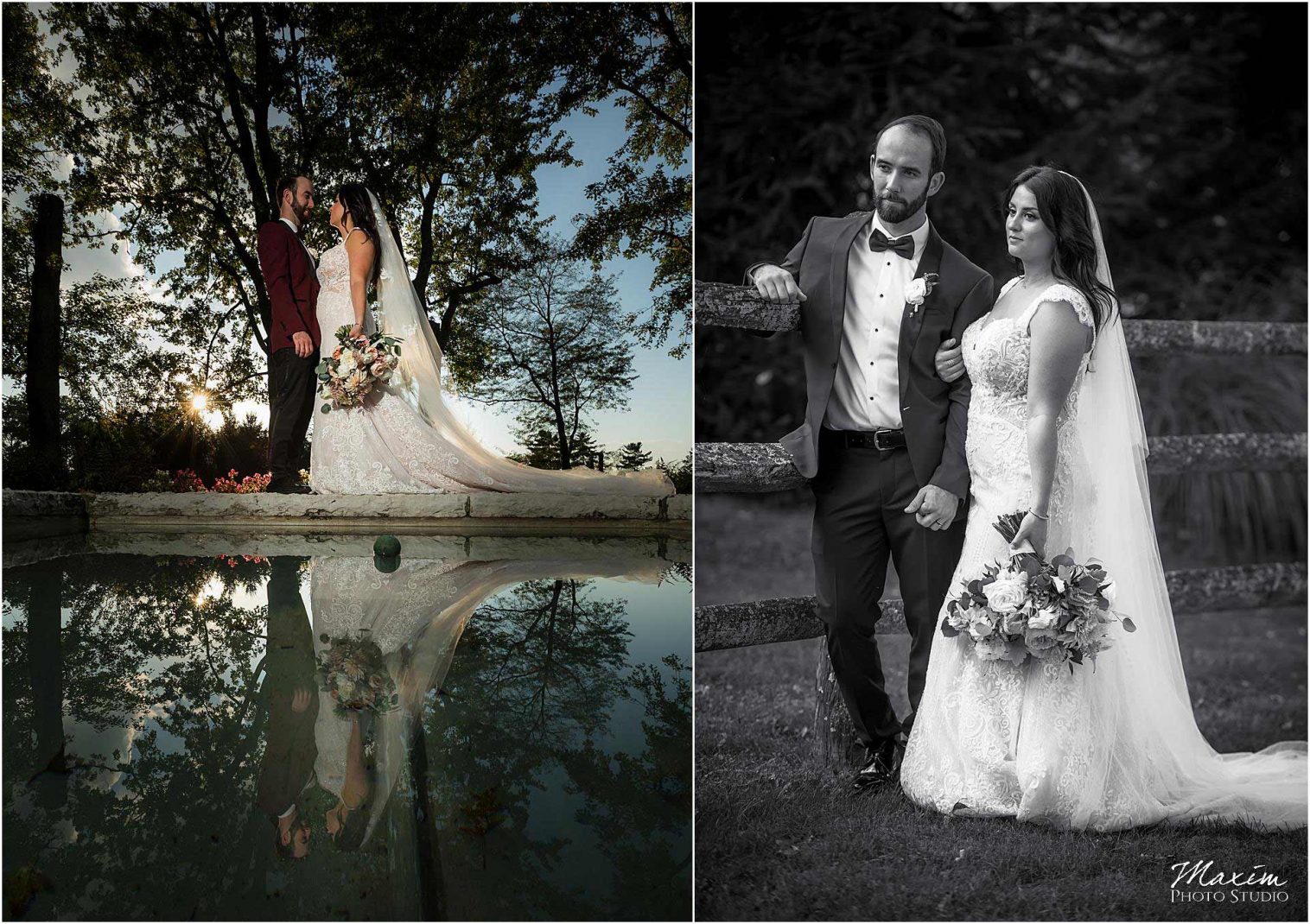 Greenacres Art Center Wedding Portraits, Reflection