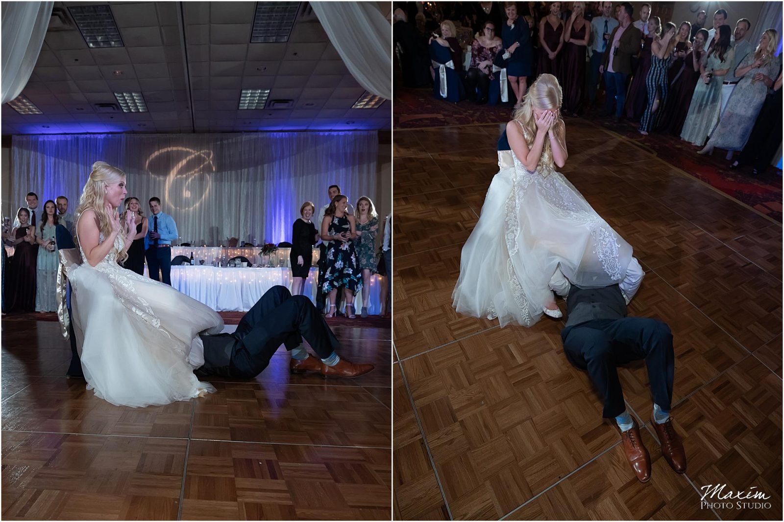 Holiday Inn Airport Wedding, Kentucky Wedding Photographer, Wedding Reception, Garter Removal
