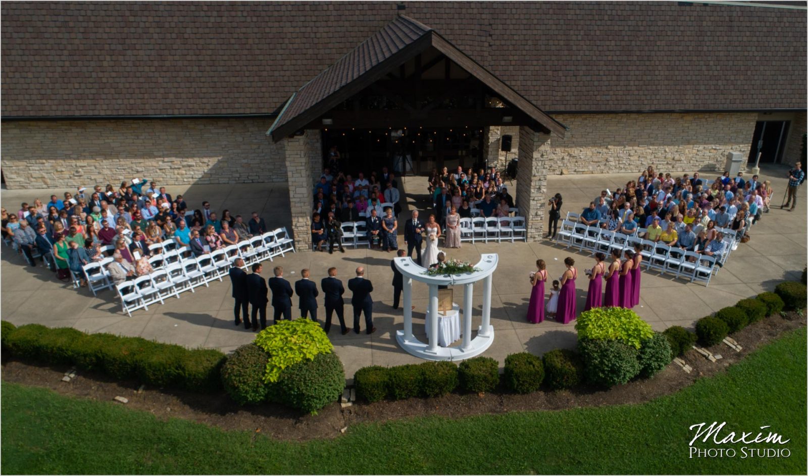 Oasis Conference Center, Cincinnati Wedding Photography, Wedding Ceremony, Drone photography