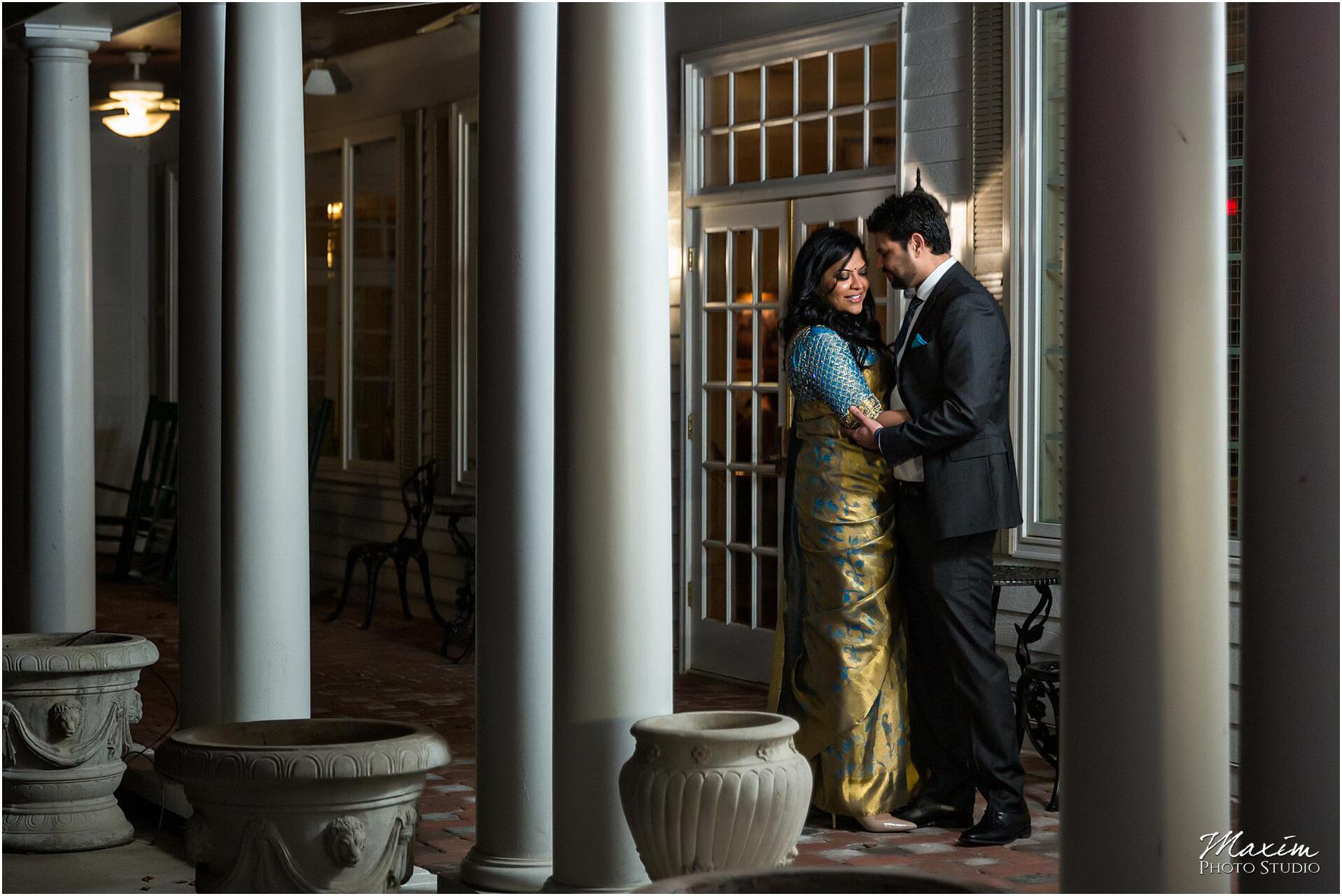 Manor House columns Indian Couple pose