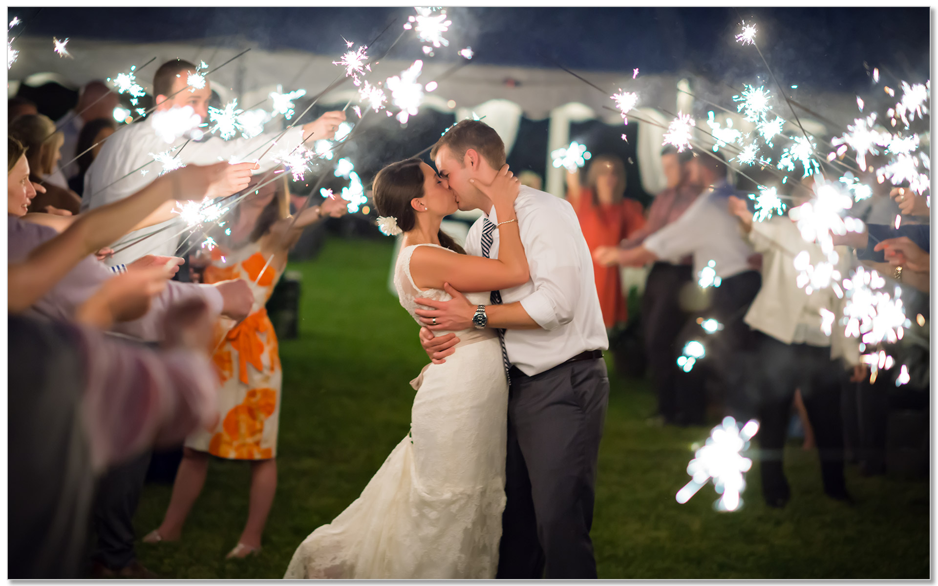 Potato Farm Kentucky sparklers wedding