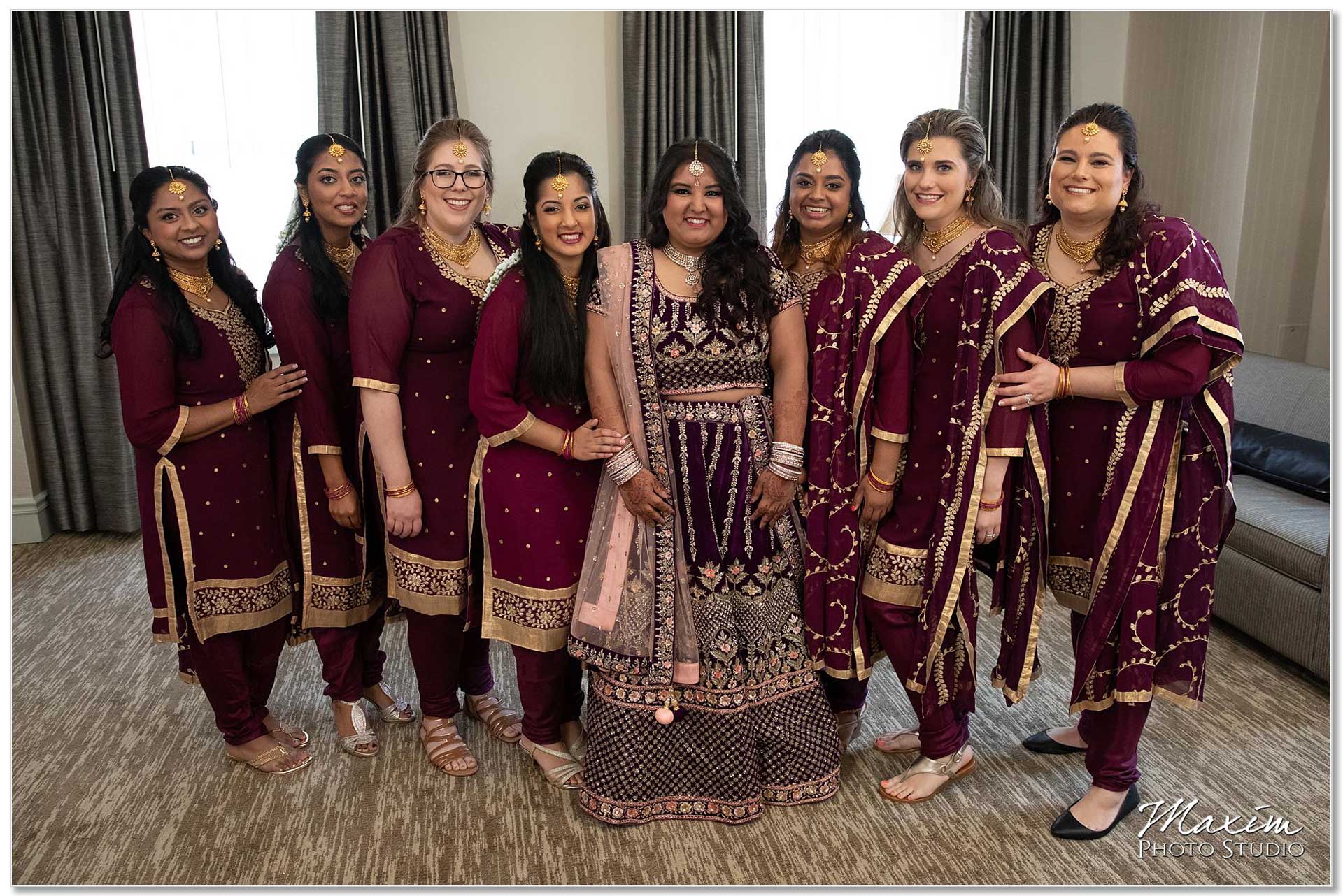 Hilton Netherland Plaza Indian wedding bridesmaids