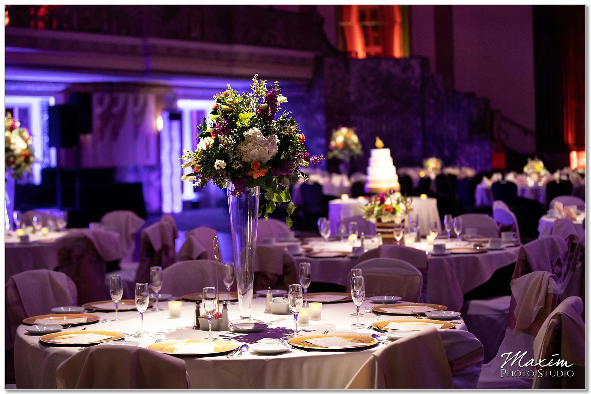 Hall of Mirrors Hilton Netherland Plaza Wedding Reception Decor
