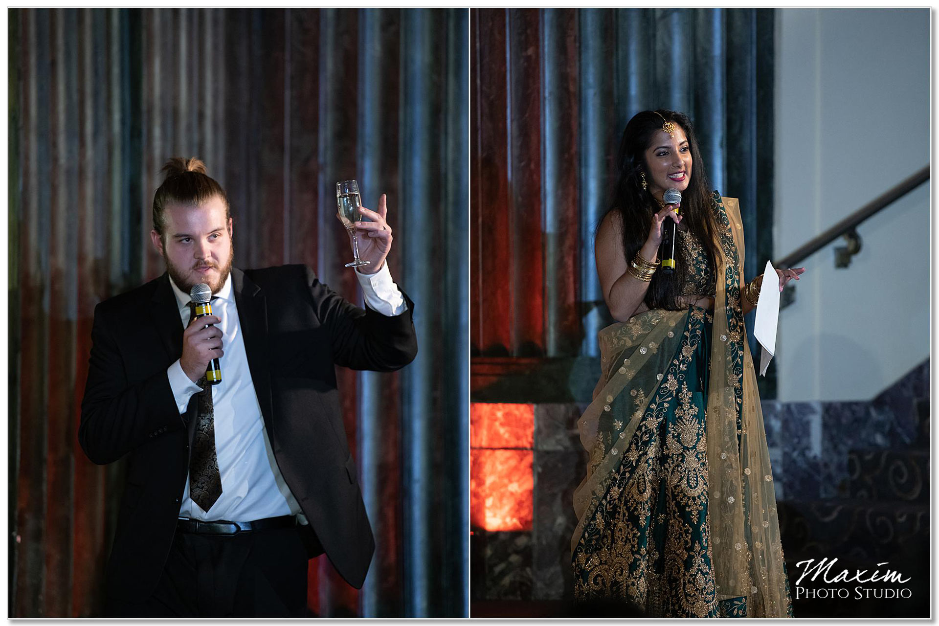 Hilton Netherland Plaza Hindu Wedding Reception toasts