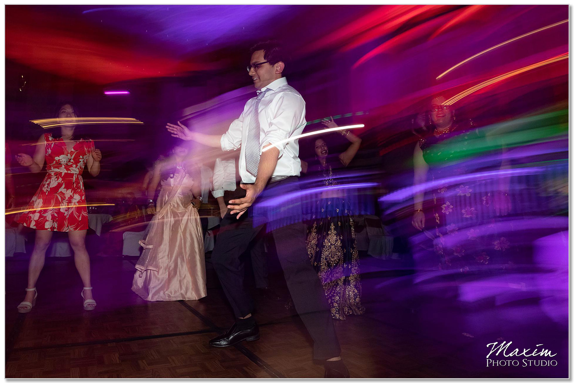 Hilton Netherland Plaza Hindu Wedding Reception dancing fun
