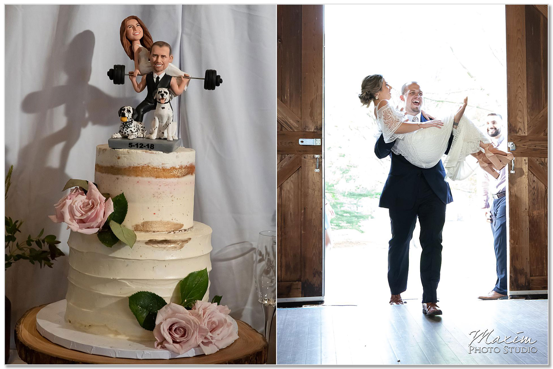 Cake topper bride groom reception Polen Farm