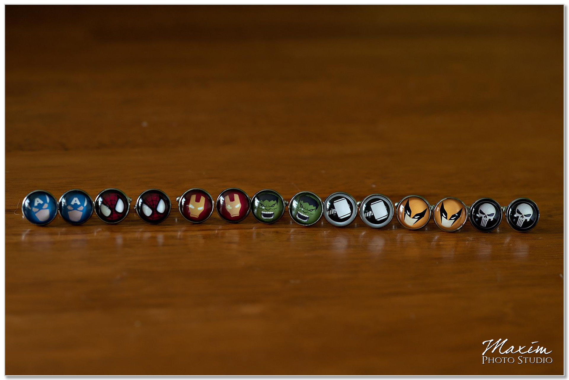 Superheroes groomsmen cufflinks