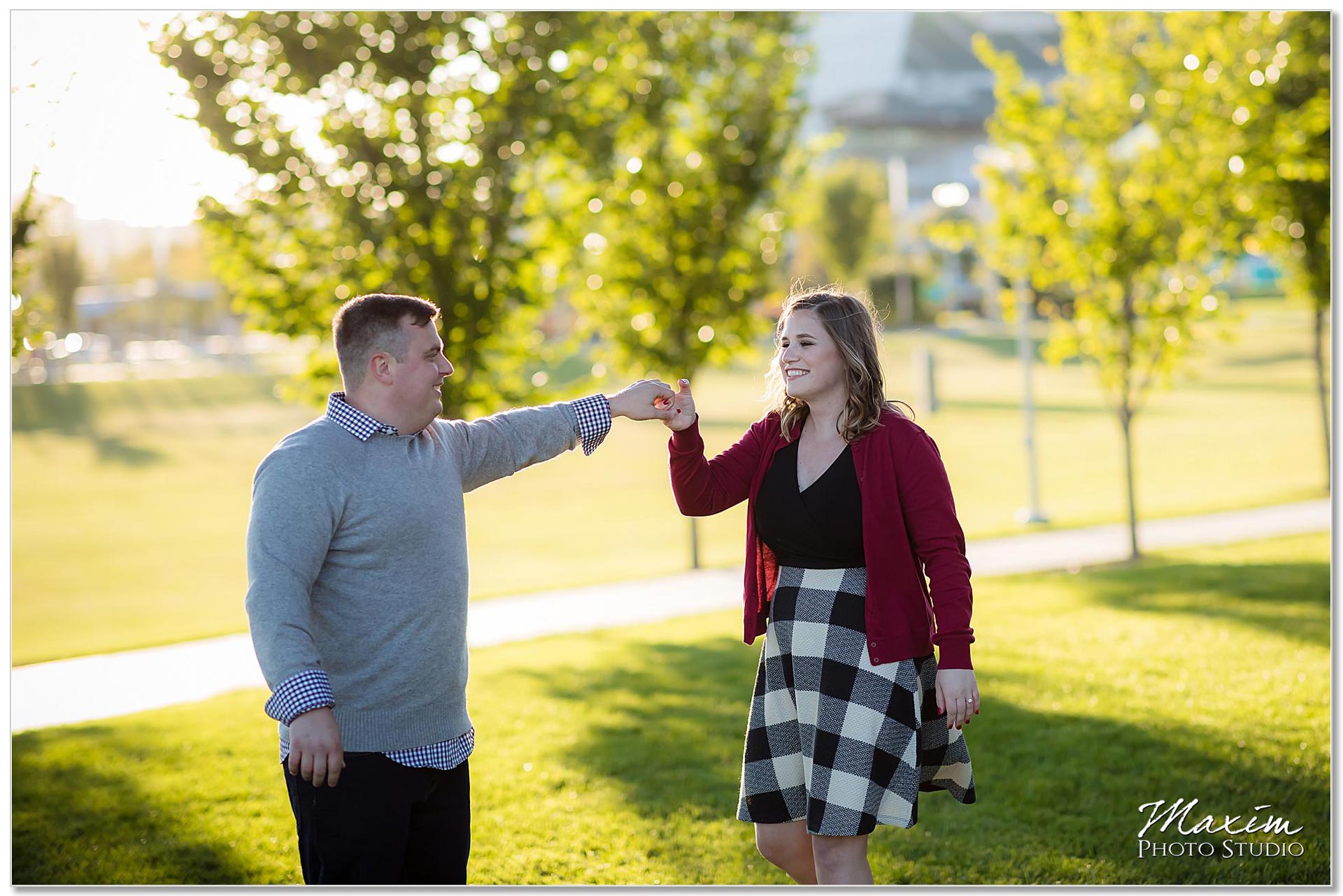 Allyson and Josh practicing first dance