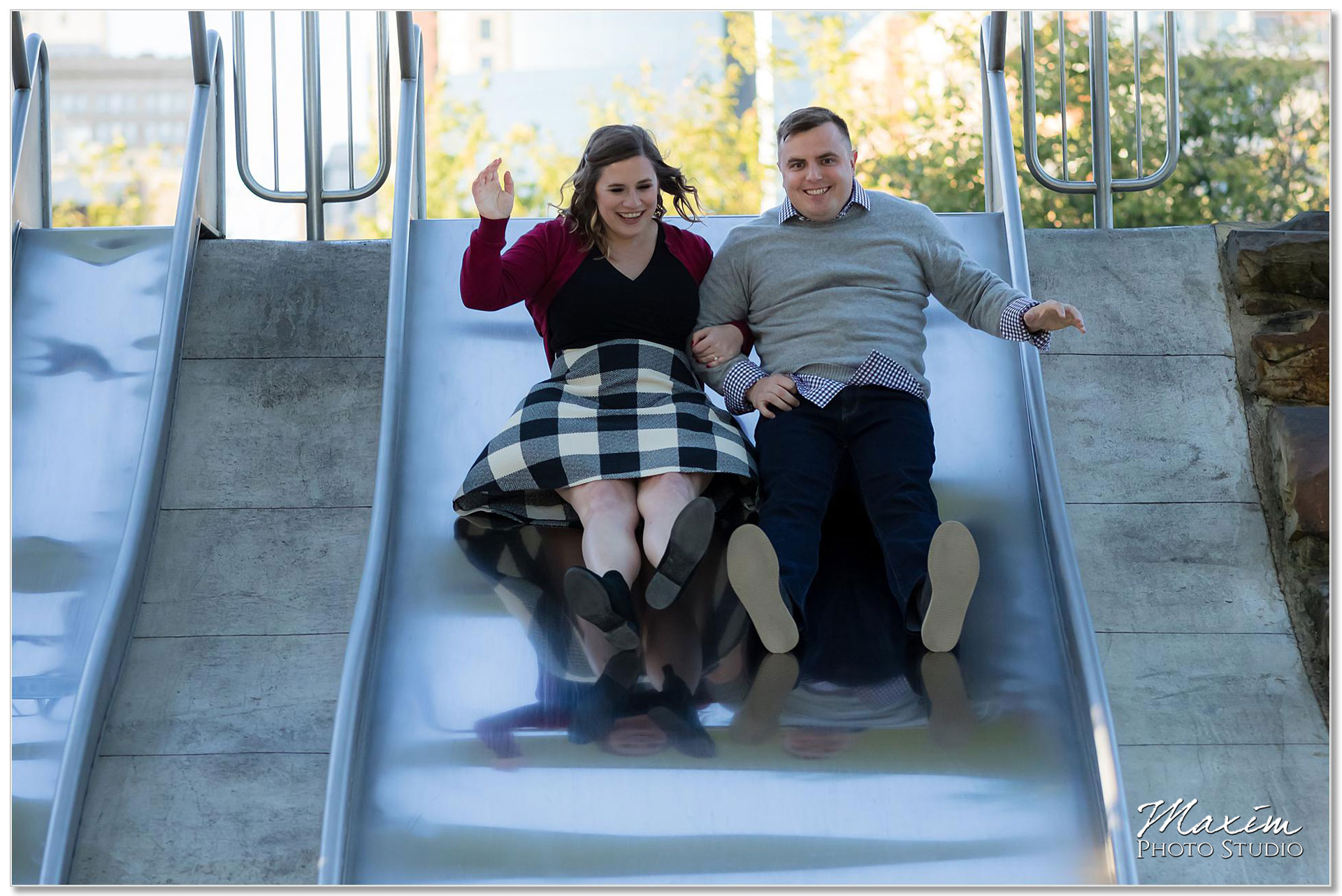 Smale Riverfront Park slide engagement