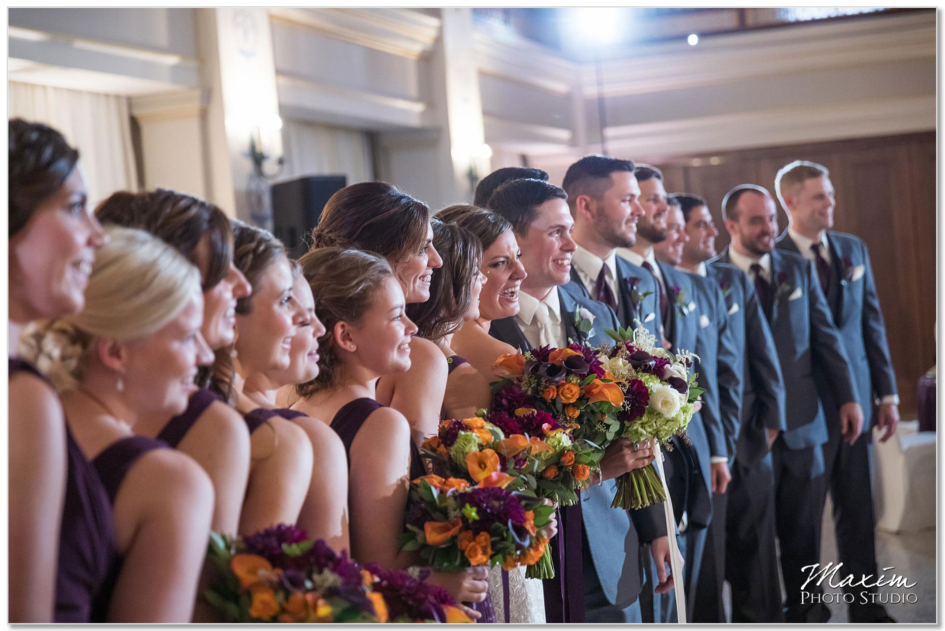 Masonic Center Dayton Ohio Wedding Reception Bridal Party
