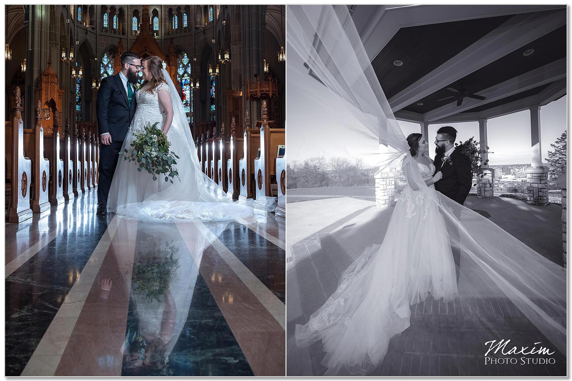 Cathedral Basilica of the Assumption bride groom portraits