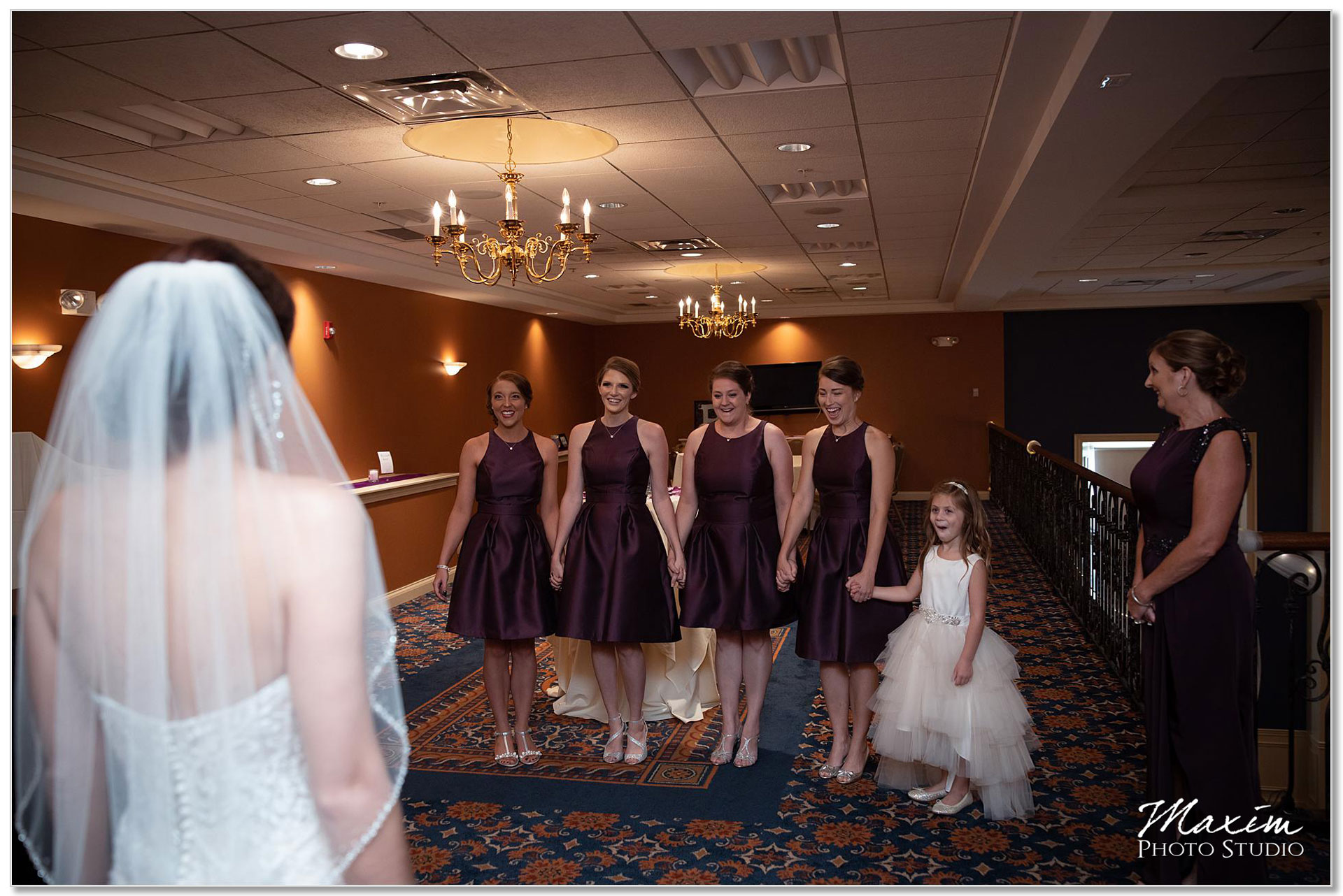 The Grand Ballroom bride first look