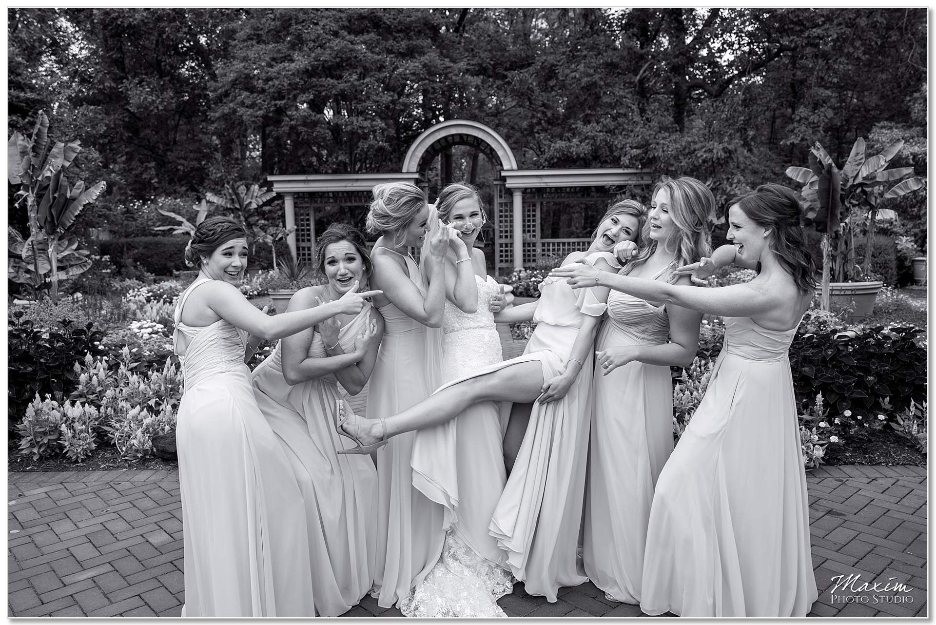 Wegerzyn Gardens Bride bridesmaids pictures