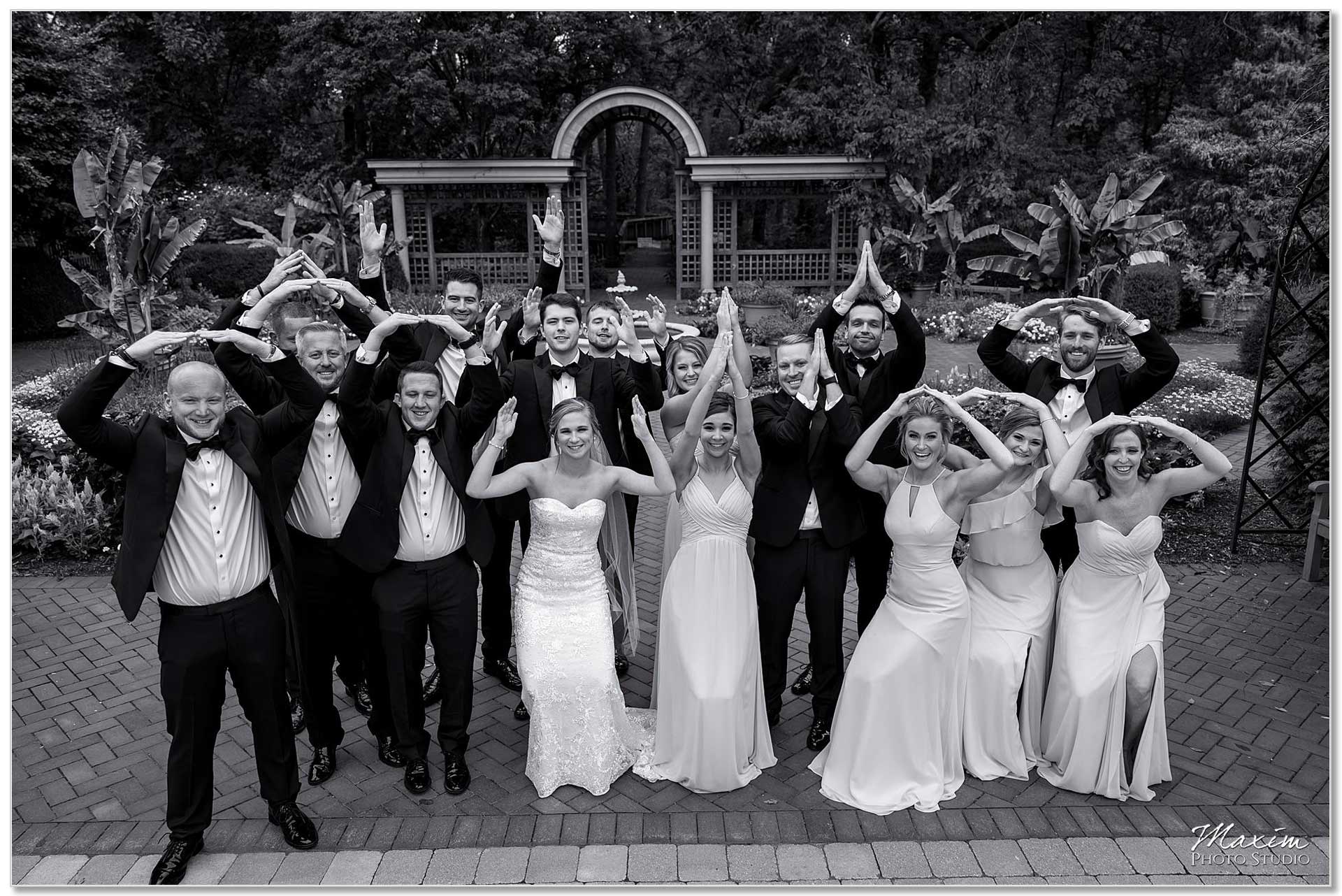 Wegerzyn Gardens Bride Groom bridal party pictures O-H-I-O