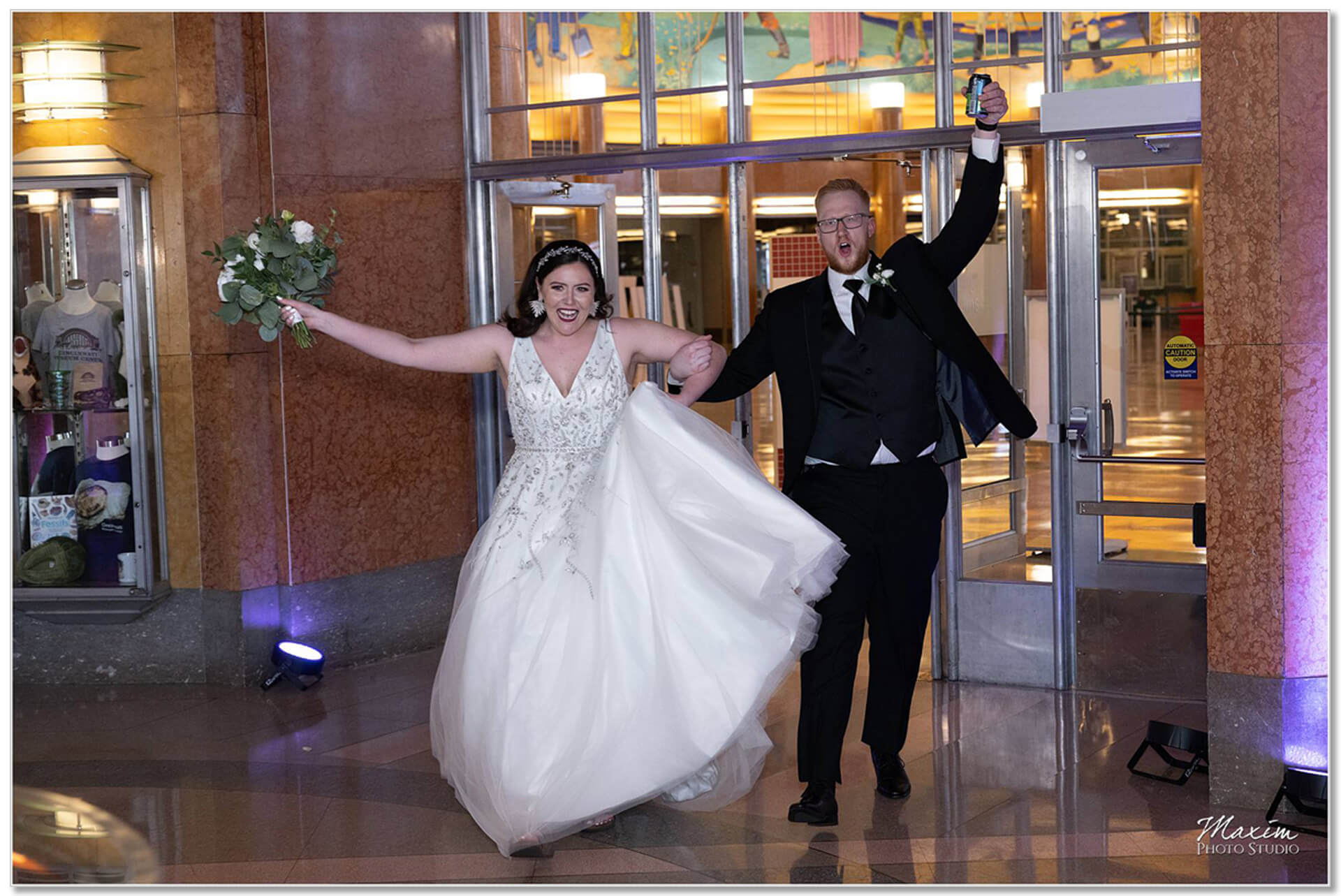 Cincinnati Museum Center Reception Bride Groom entrance