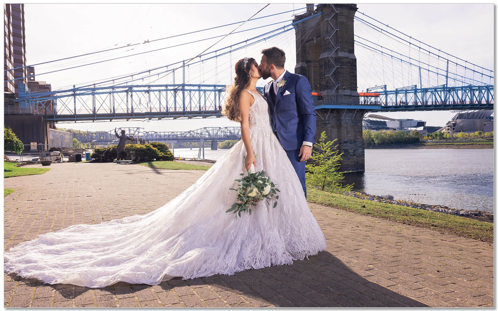 Roebling Bridge Covington KY Wedding pictures