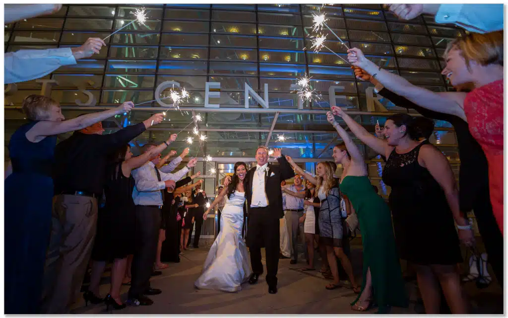 Schuster Center Wedding sparklers