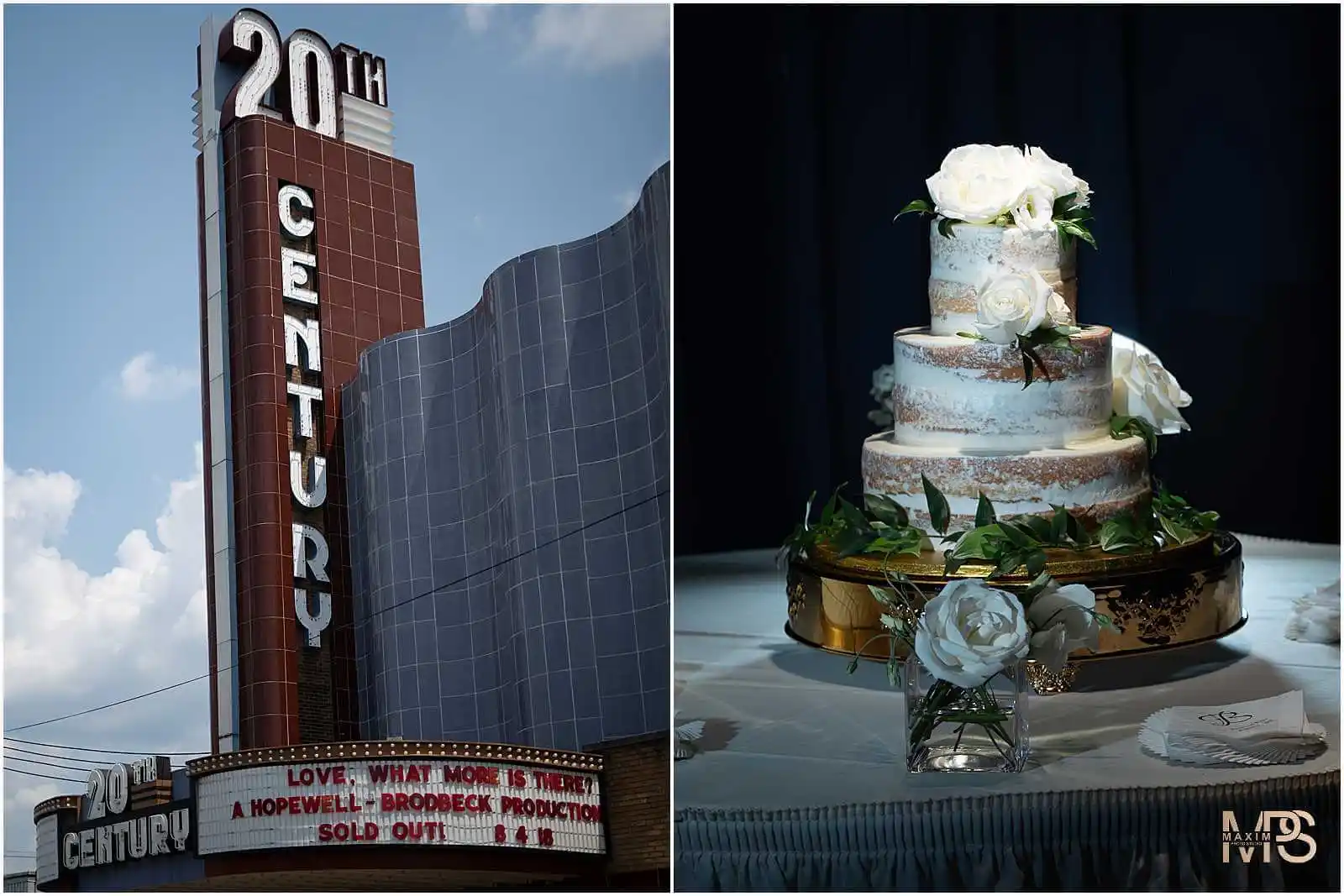 Elegant Cincinnati Wedding At 20th Century Theater With Cake Pt