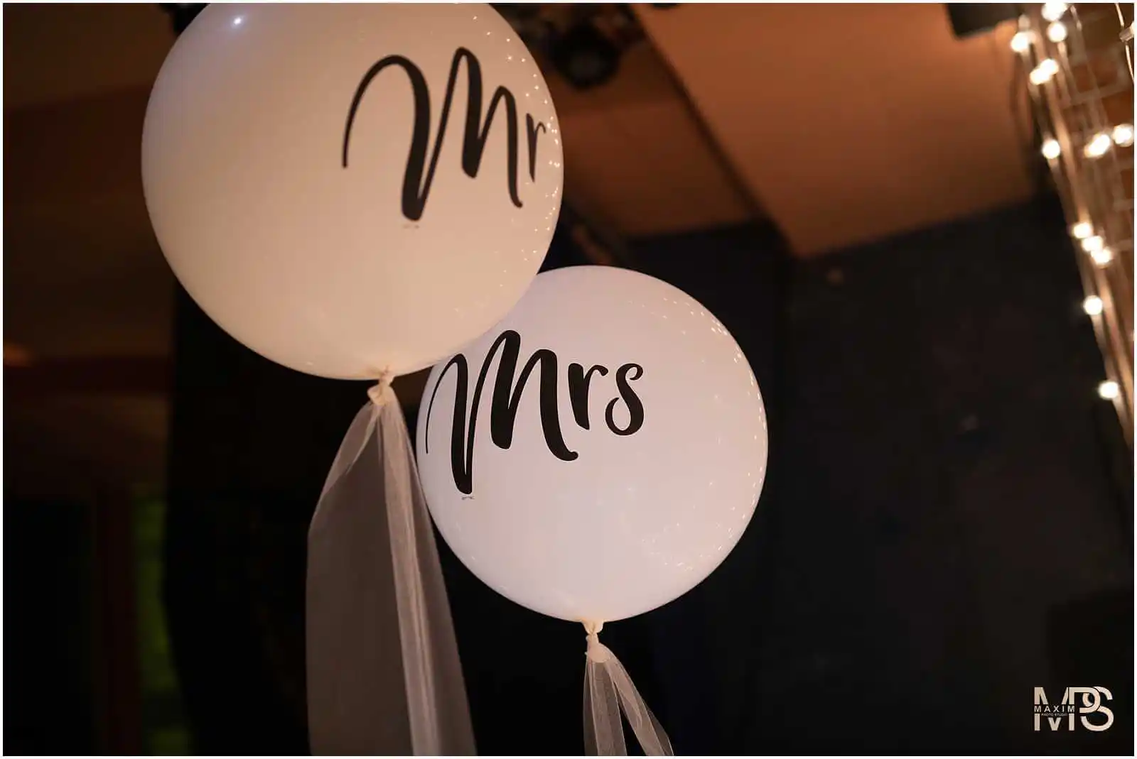 Elegant Mr And Mrs Balloons At A Cincinnati Theater Wedding Pt