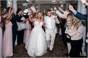 Manor House Ohio Wedding bride groom sparkler exit