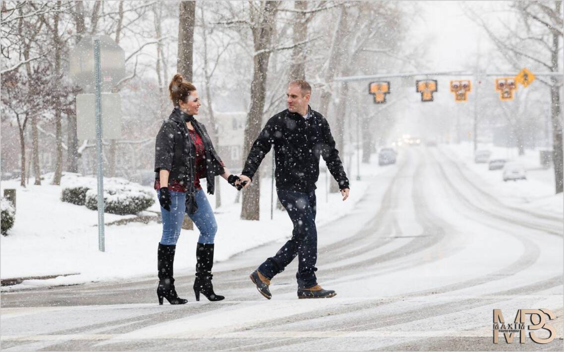 Cincinnati Snow Engagement