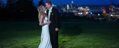 Drees Pavilion Kentucky Wedding sunset bride groom