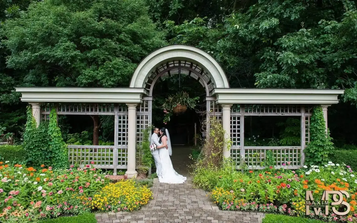 Wegerzyn Gardens Mexican wedding bride groom