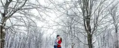 Loveland Ohio snowy wedding engagement