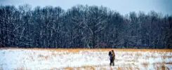 Winton Woods Cincinnati engagement in snow